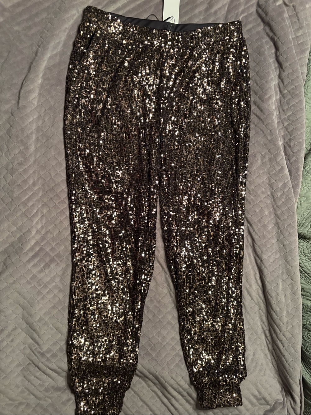Cable & Gauge Sequin Jogger Dress Pants Wedding disco 80’s Halloween costume